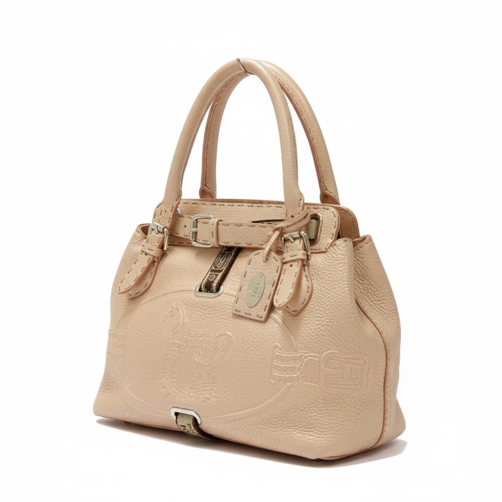 Fendi - Beige Pink Leather Handbag