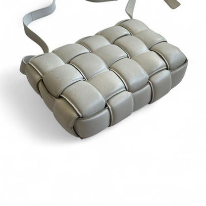 Bottega Veneta - White Woven Leather Shoulder Bag