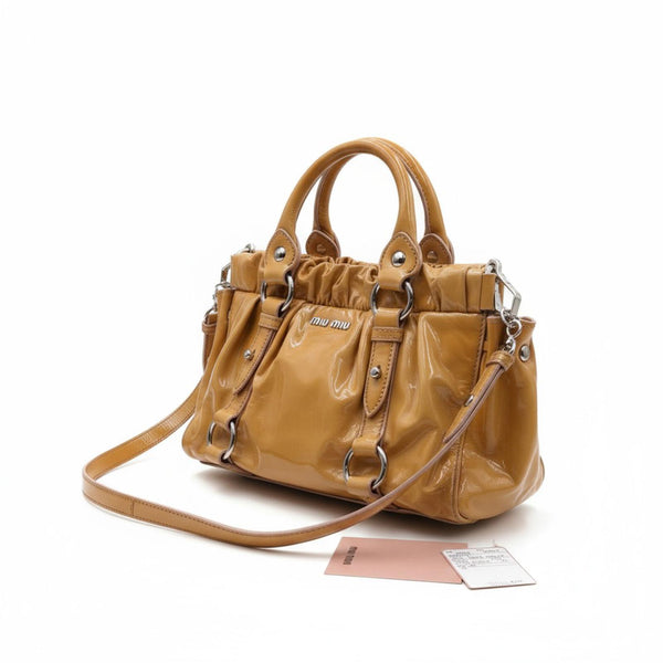 Miu Miu - Vitello Tan Patent Leather Handbag