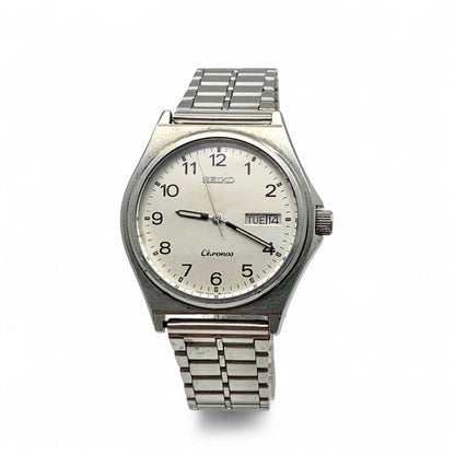 Seiko - Stainless Steel Men's Wristwatch with Day and Date