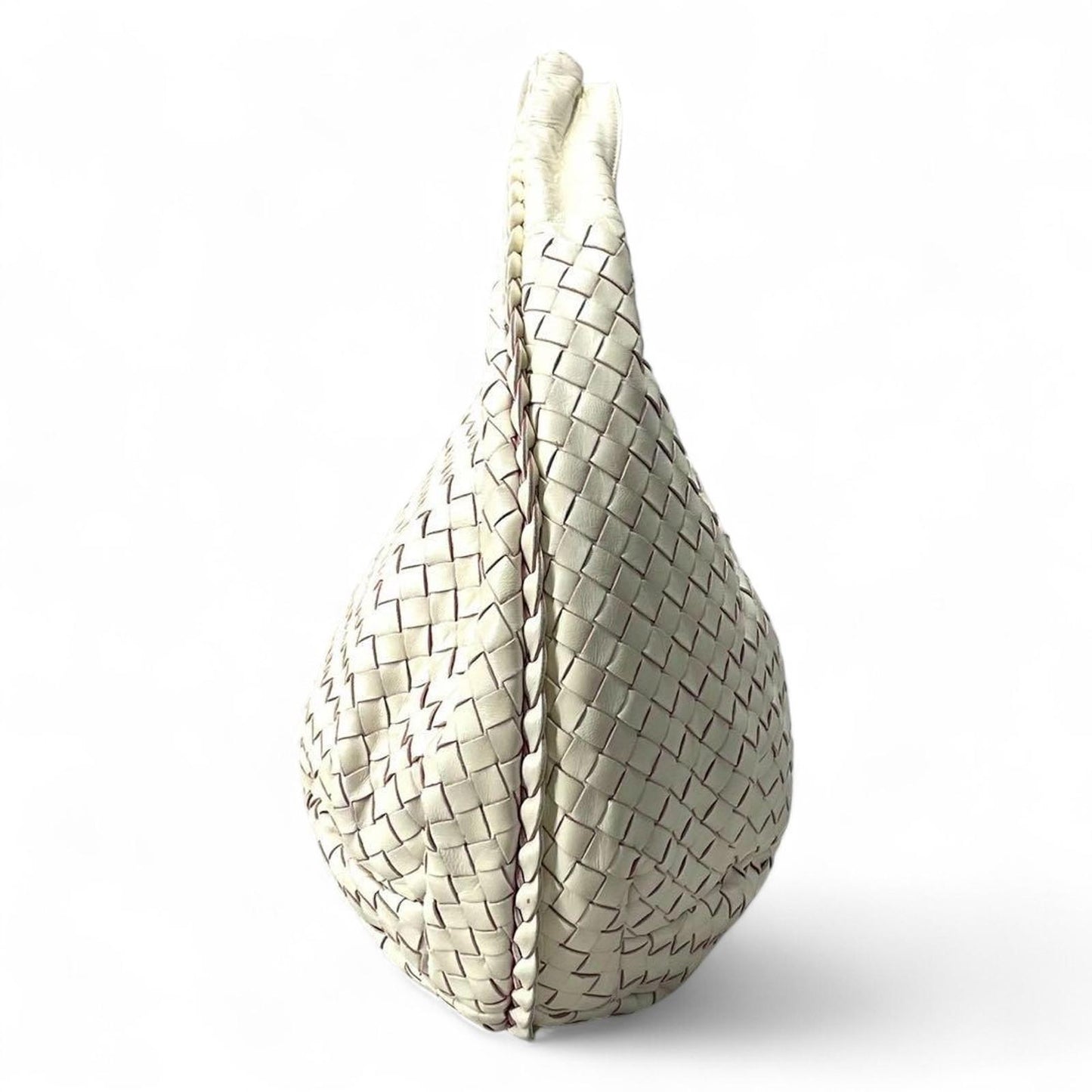 Bottega Veneta - Intrecciato White Leather Hobo Bag