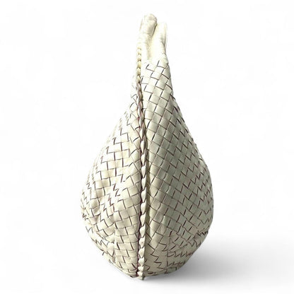 Bottega Veneta - Intrecciato White Leather Hobo Bag