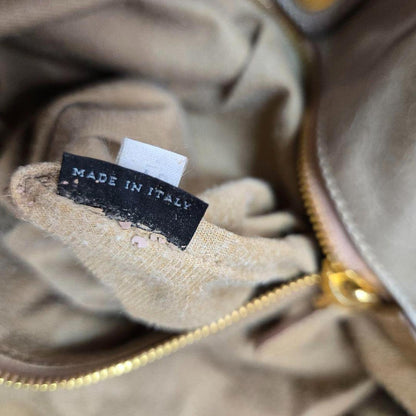 Prada - Beige Leather Handbag with Detachable Strap