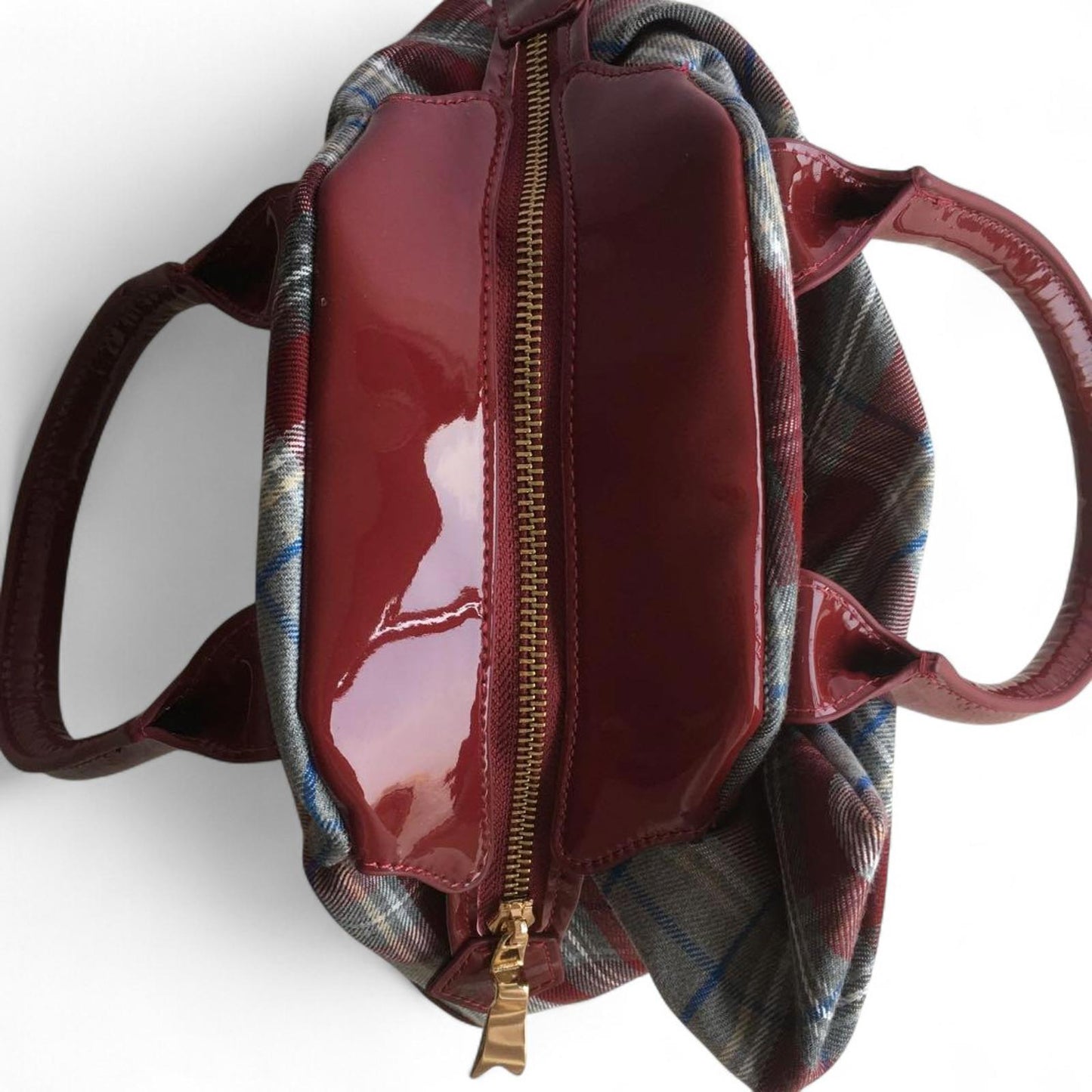 Vivienne Westwood - Plaid Pattern Shoulder Bag Burgundy