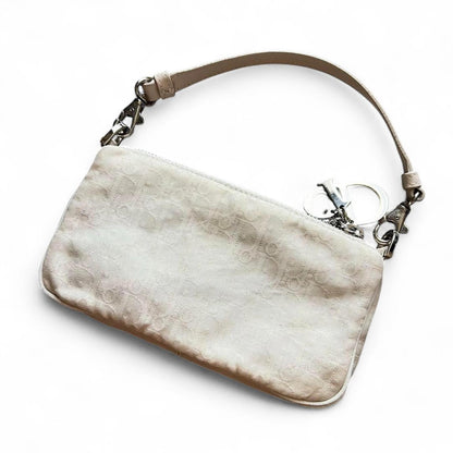 Dior - White Monogram Shoulder Bag with Silver Hardware