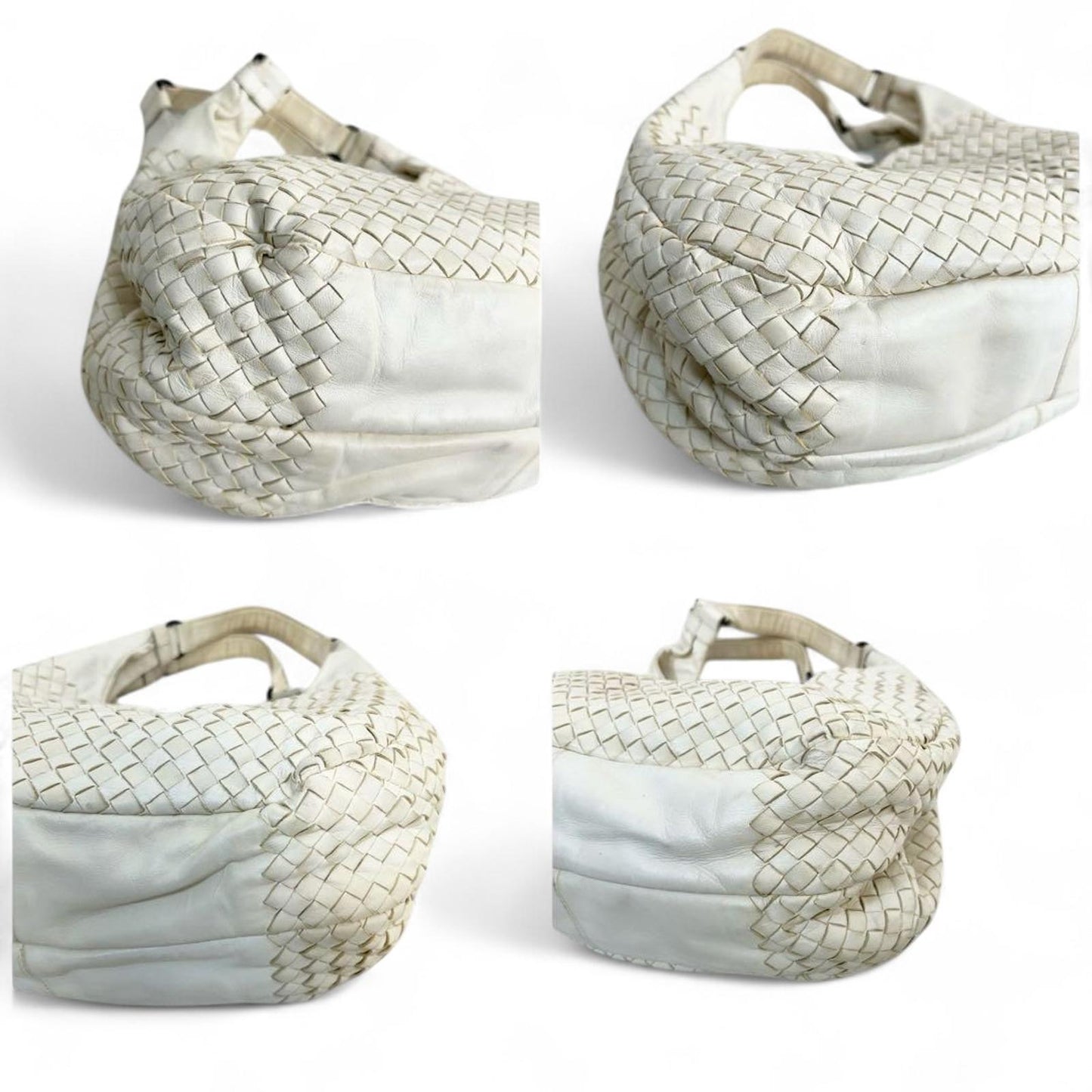 Bottega Veneta - White Woven Leather Shoulder Bag