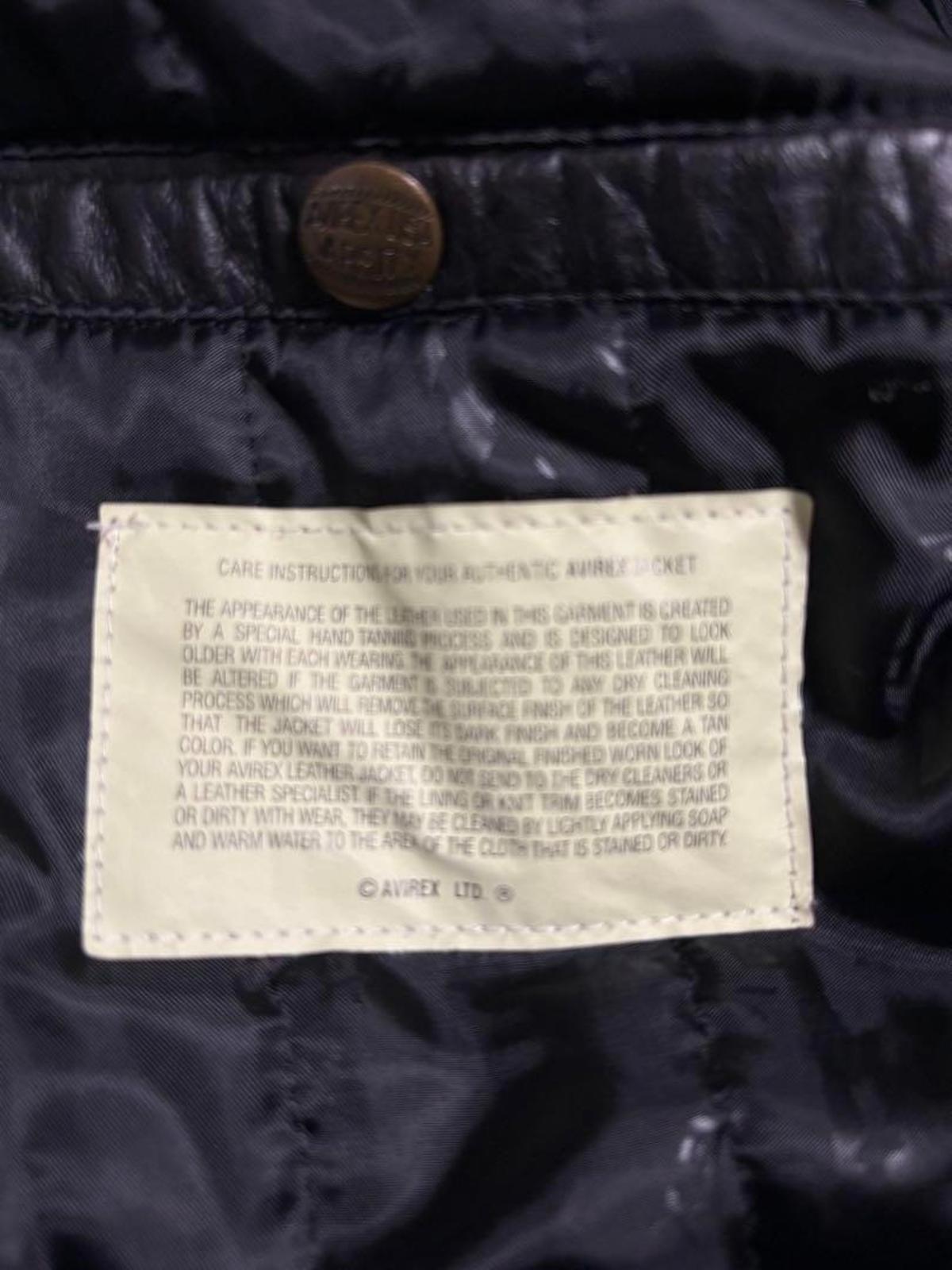 Avirex - XXL Black Leather Varsity Jacket with Embroidered