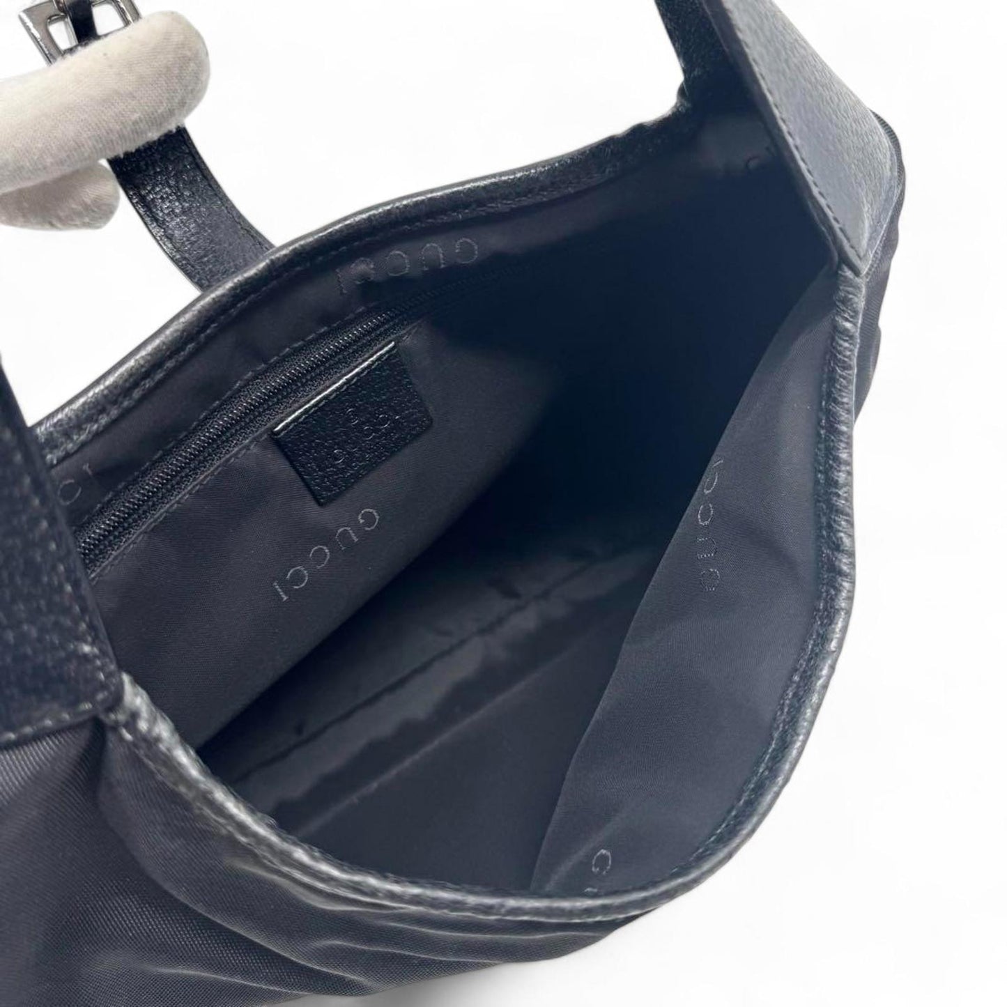 Gucci - Black Jackie Leather Shoulder Bag Silver-Ton