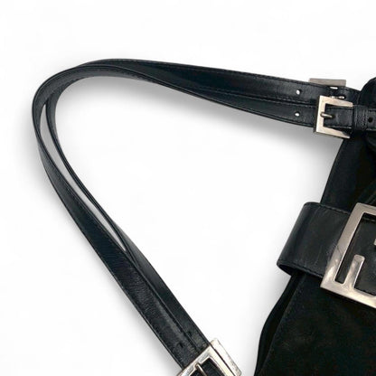 Fendi - Black Shoulder Bag Silver Buckle Detail