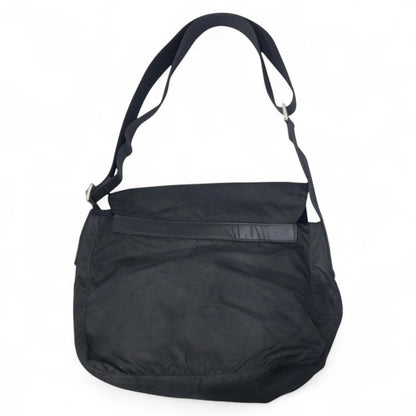 Prada - Black Nylon Shoulder Bag Buckle Detail