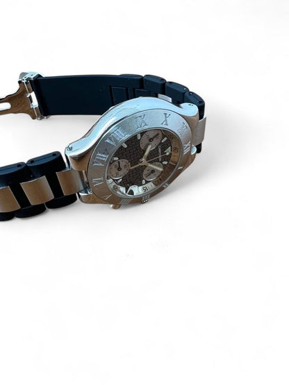 Cartier - Stainless Steel Black Rubber Chronograph Watch