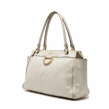 Gucci - Abbey Mini White Leather Handbag Gold Hardware