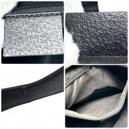 Gucci - Black Jackie Leather Shoulder Bag Silver-Ton