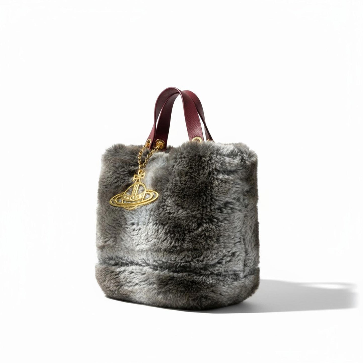 Vivienne Westwood - Faux Fur Tote Bag with Gold Charm