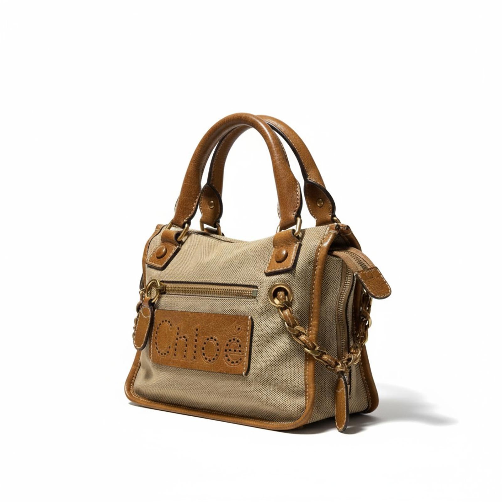 Chloe - Beige and Brown Handbag Leather