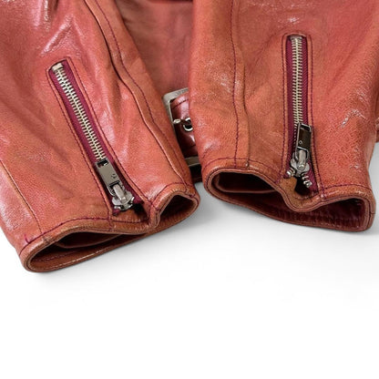 Hysteric Glamour - Men's Brown Leather Biker Jacket