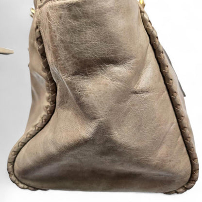 Prada - Beige Leather Handbag with Detachable Strap