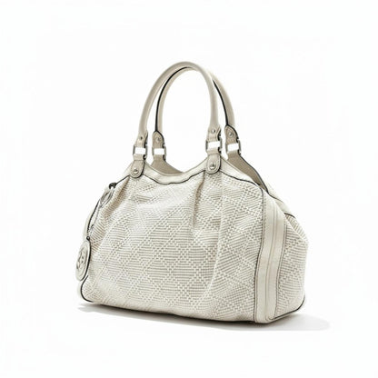 Gucci - White Leather Handbag Signature Logo