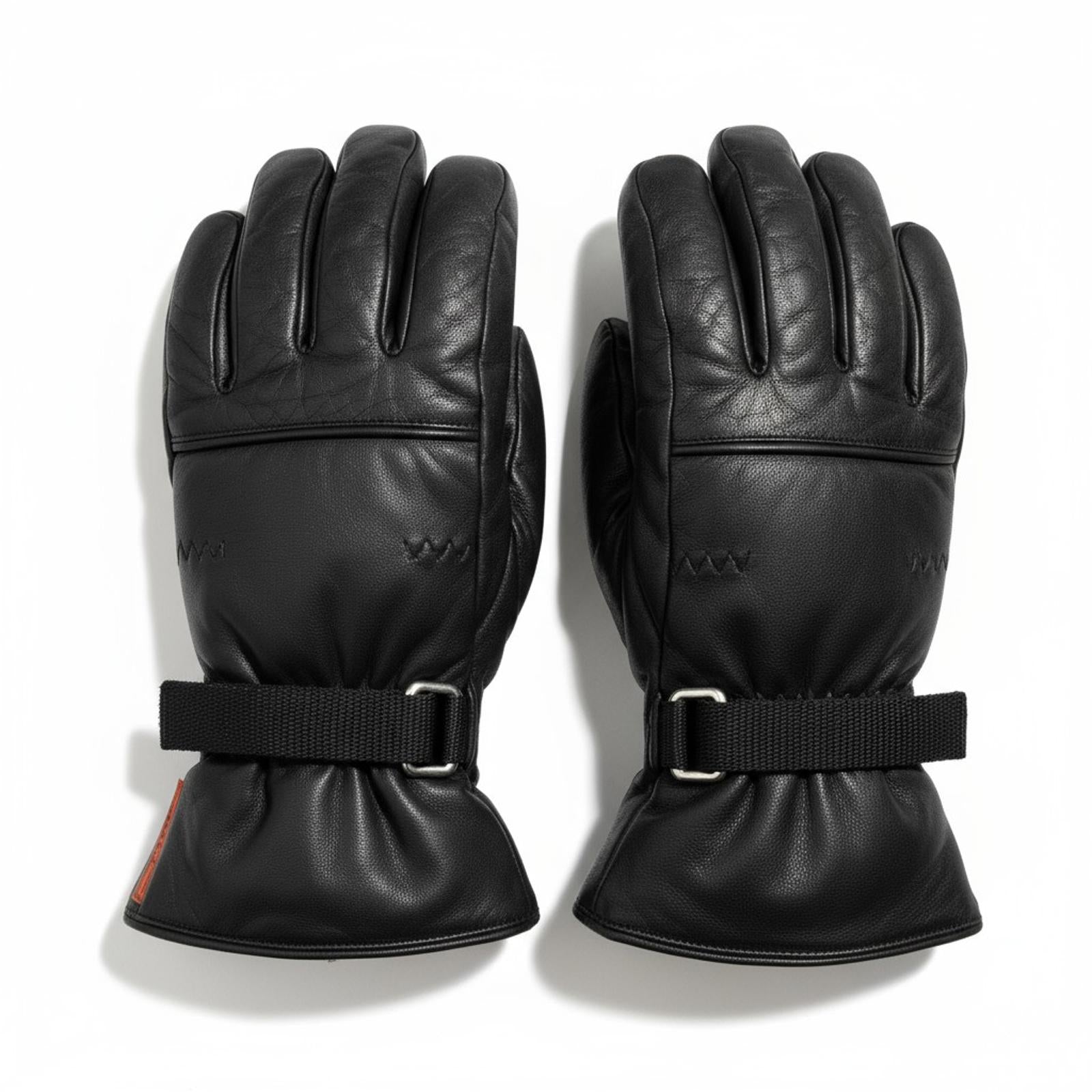 Prada - Black Leather Ice Hockey Protective Gloves