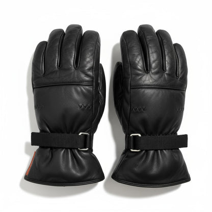 Prada - Black Leather Ice Hockey Protective Gloves