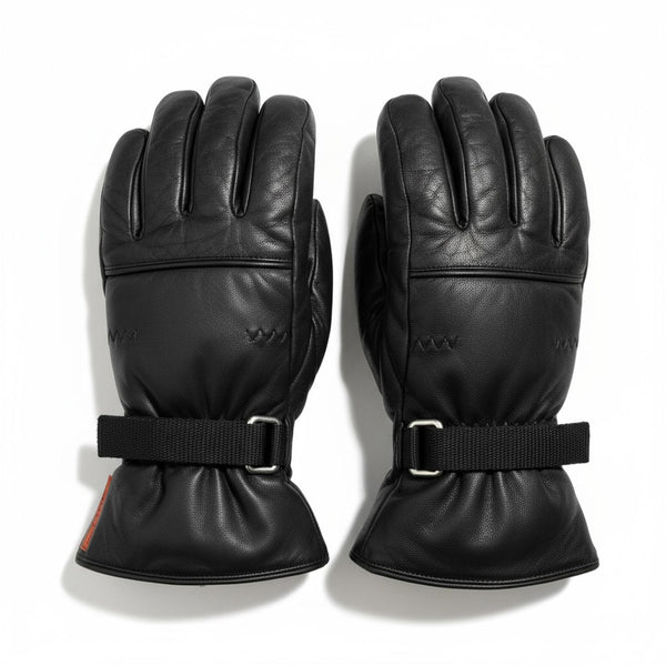 Prada - Black Leather Ice Hockey Protective Gloves