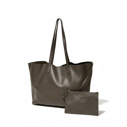Saint Laurent - Large Leather Tote Bag Pouch