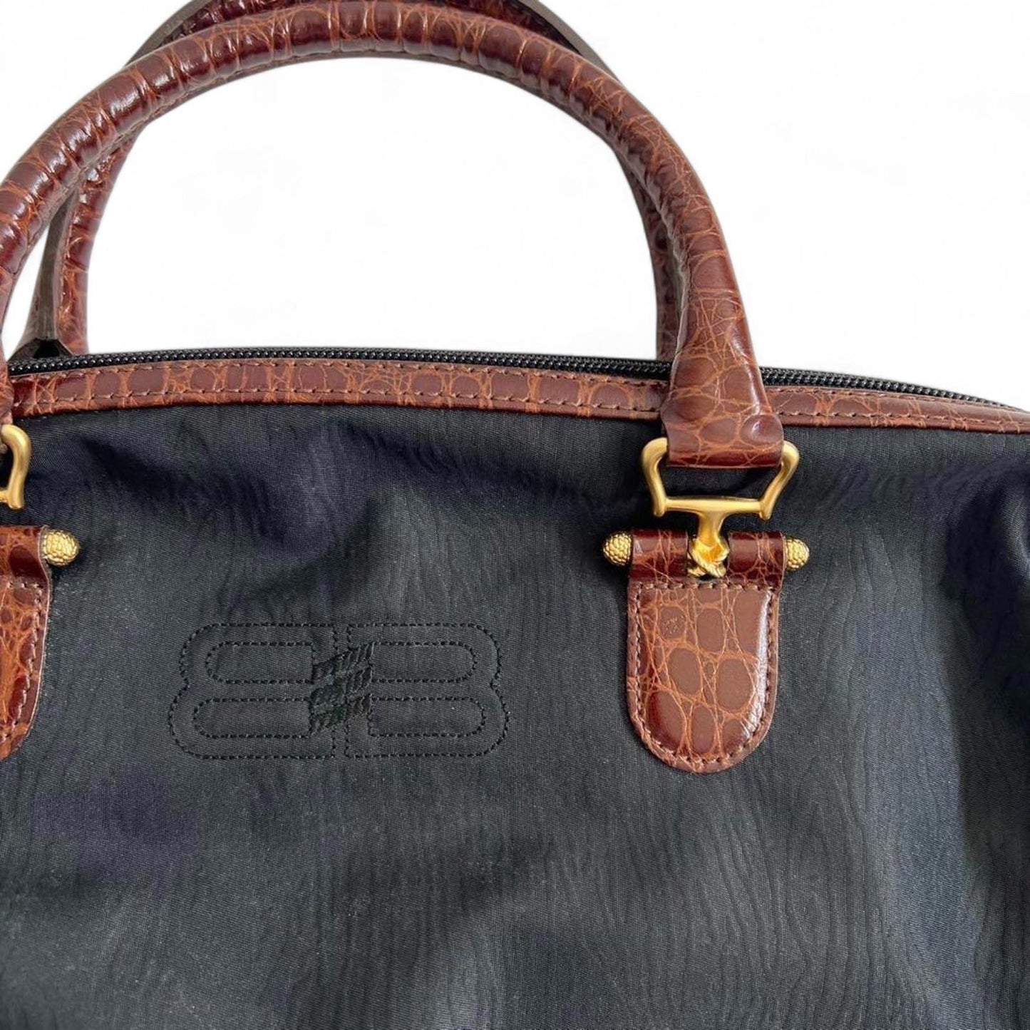 Balenciaga - BB Croco Mini Boston Handbag