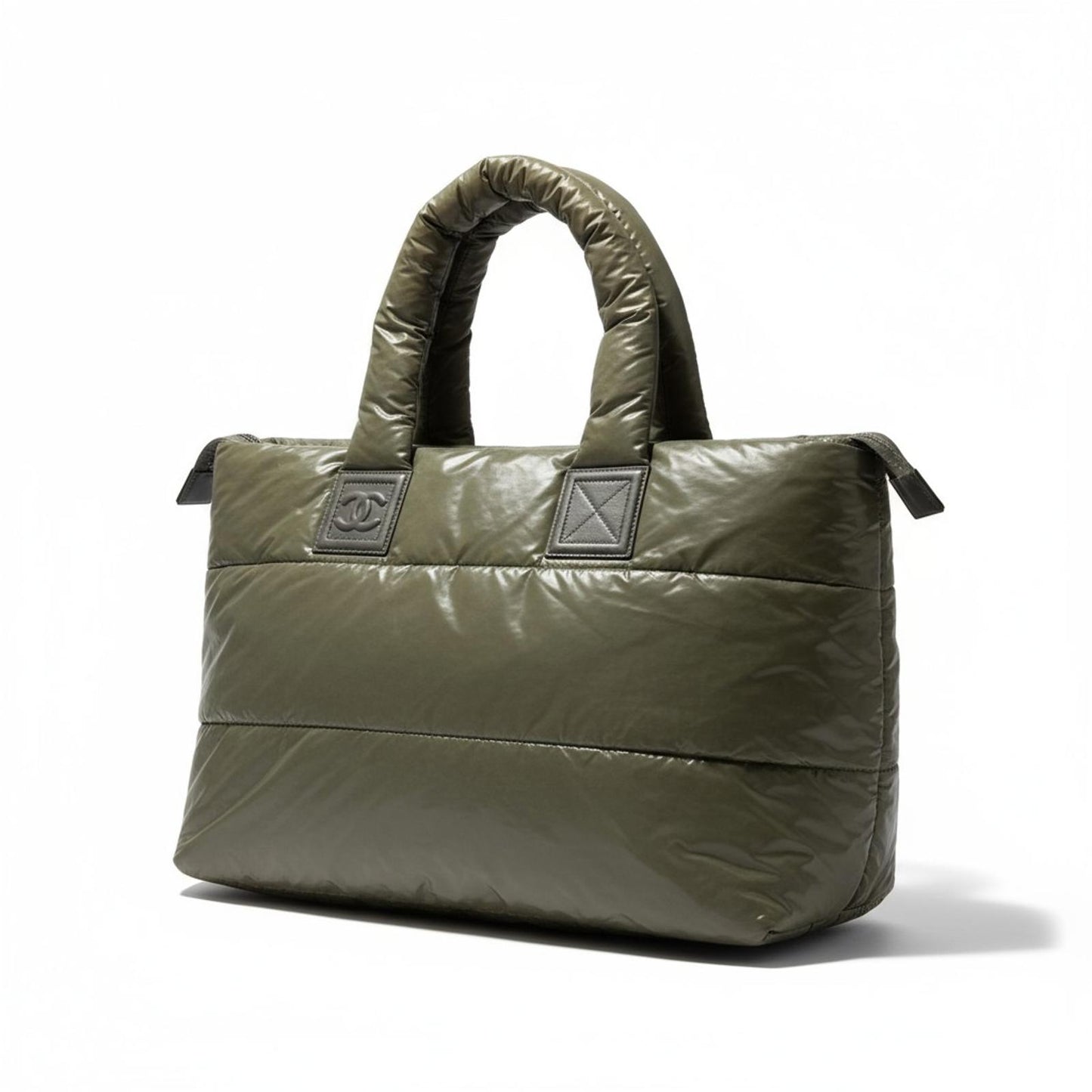 Chanel - Olive Green Puffer Tote Handbag