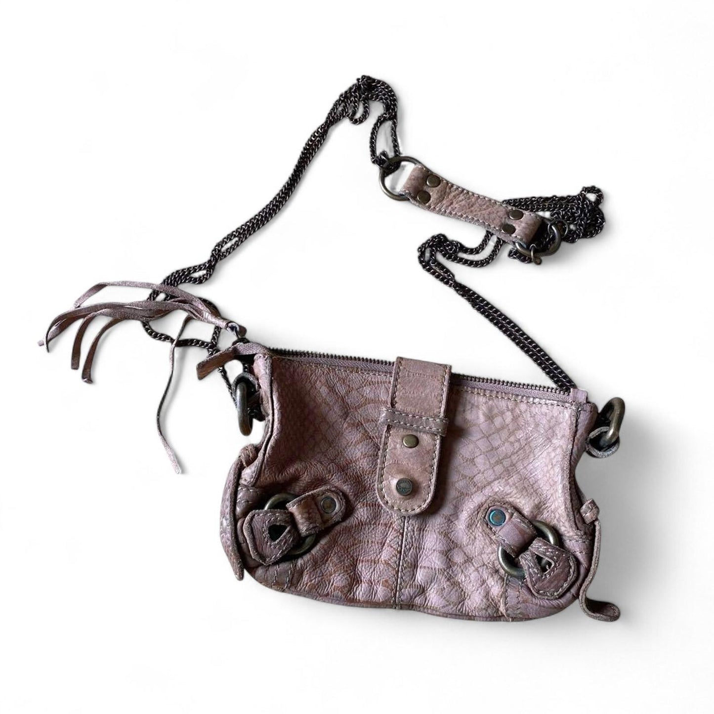 Zadig & Voltaire - Women's Crossbody Bag Pink Leather with Chain