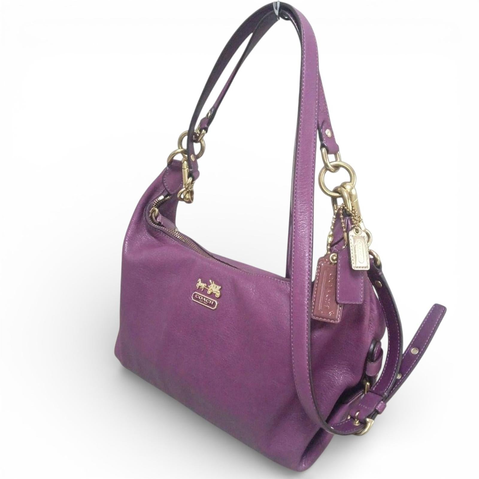 Coach - Purple Leather Shoulder Bag