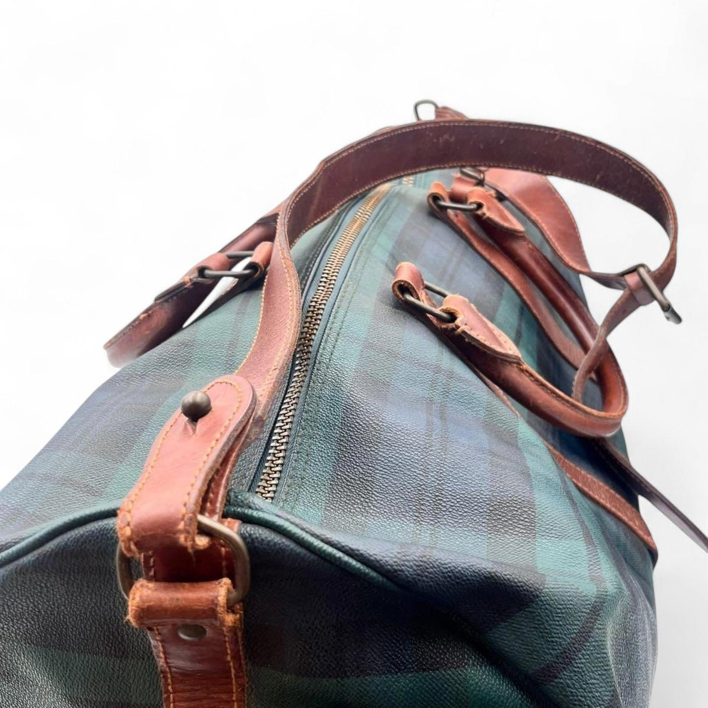 Ralph Lauren - Men's Travel Bag in Tartan with Leather Trim