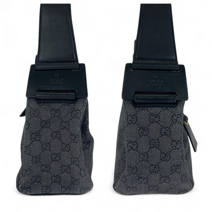 Gucci - Black Monogram Canvas Shoulder Bag