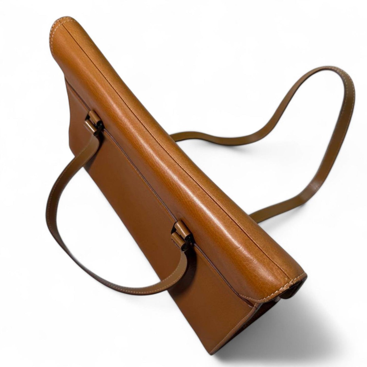 Dior - Brown Leather Shoulder Bag with Double Strap