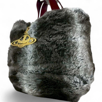 Vivienne Westwood - Faux Fur Tote Bag with Gold Charm