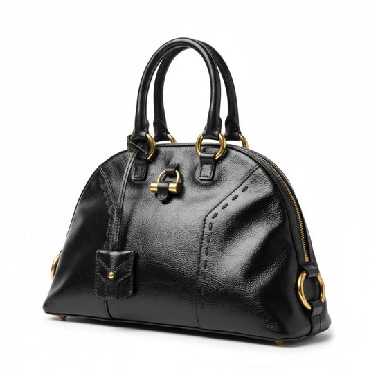 Saint Laurent - Black Leather Satchel Bag