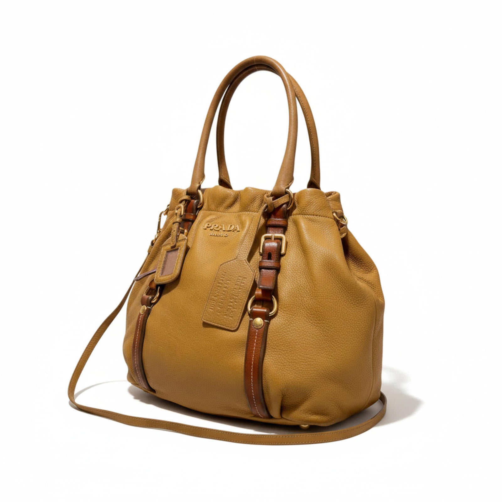 Prada - Brown Leather Handbag Brown Straps