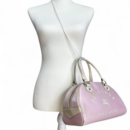 Burberry - Blue Label Pink and Beige Leather Handbag