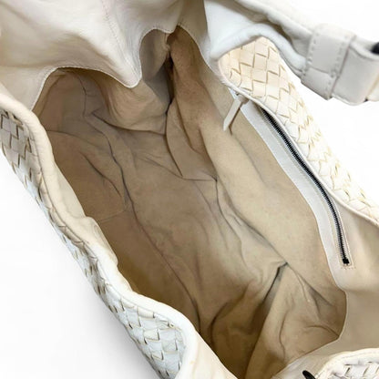 Bottega Veneta - White Woven Leather Shoulder Bag