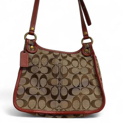 Coach - Signature Canvas Shoulder Bag with Leather