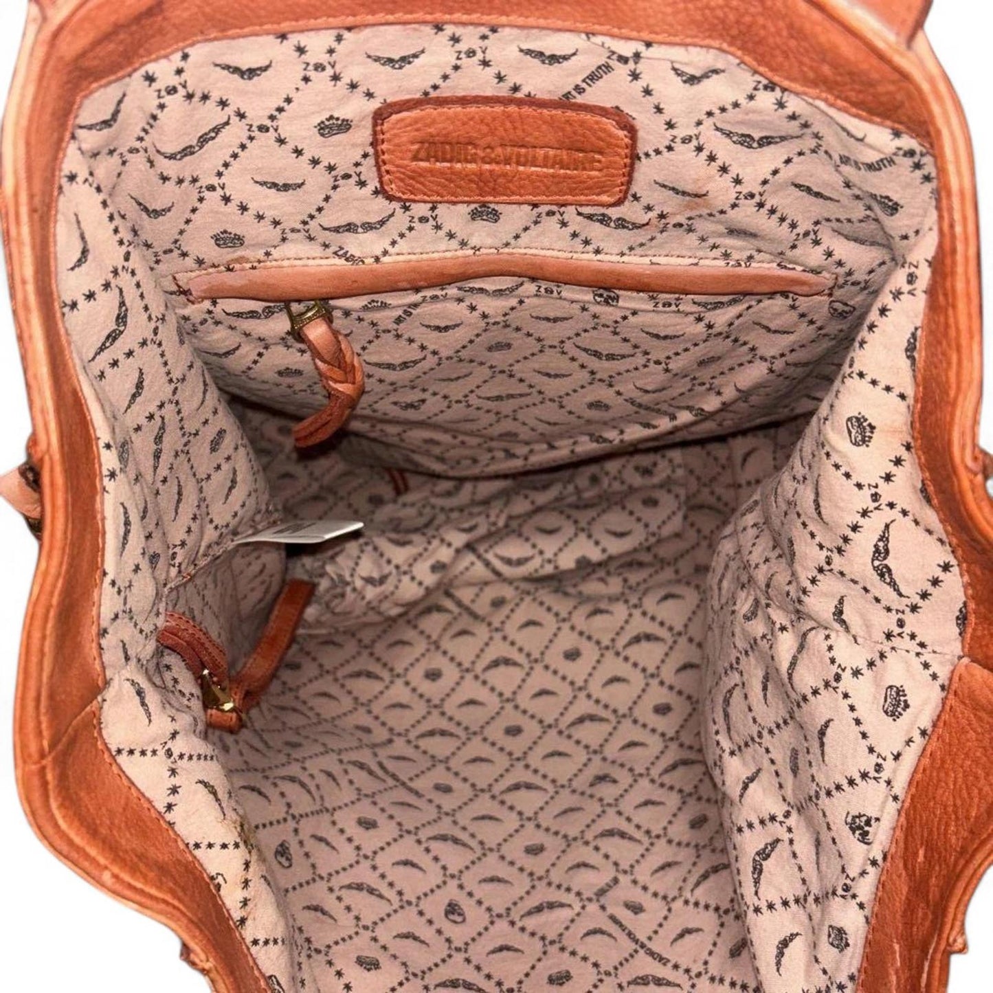 Zadig & Voltaire - Women's Pink Leather Tote Bag with Snakeskin Accen