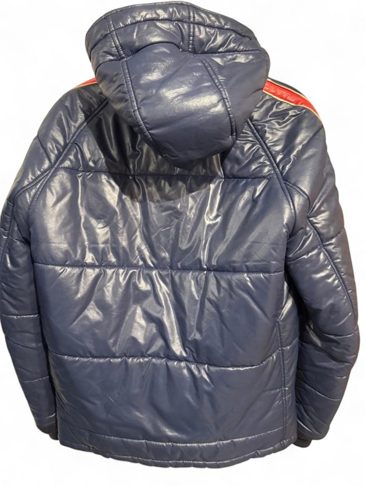 Hysteric Glamour - Men's Navy Blue Puffer Jacket with Hood
