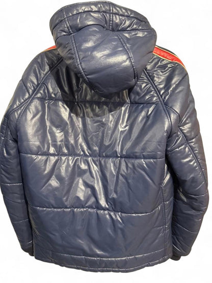 Hysteric Glamour - Men's Navy Blue Puffer Jacket with Hood