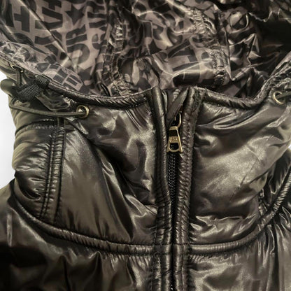 Hysteric Glamour - Men's Black Hooded Puffer Jacket with Patches