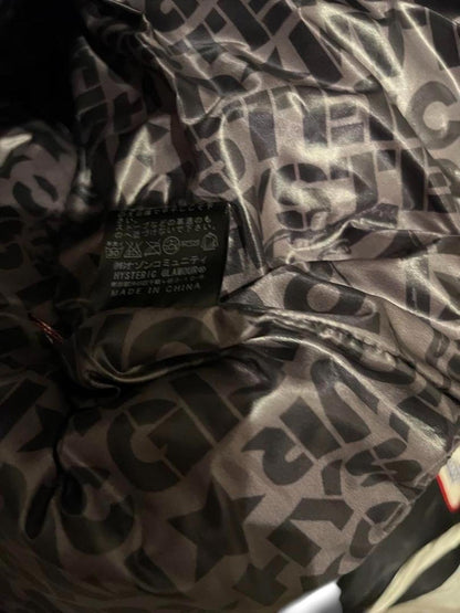 Hysteric Glamour - Men's Black Hooded Puffer Jacket with Patches