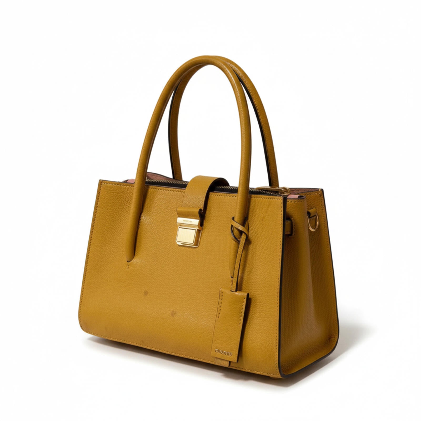 Miu Miu - Mustard Yellow Leather Handbag