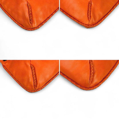 Bottega Veneta - Intrecciato Orange Leather Shoulder Bag