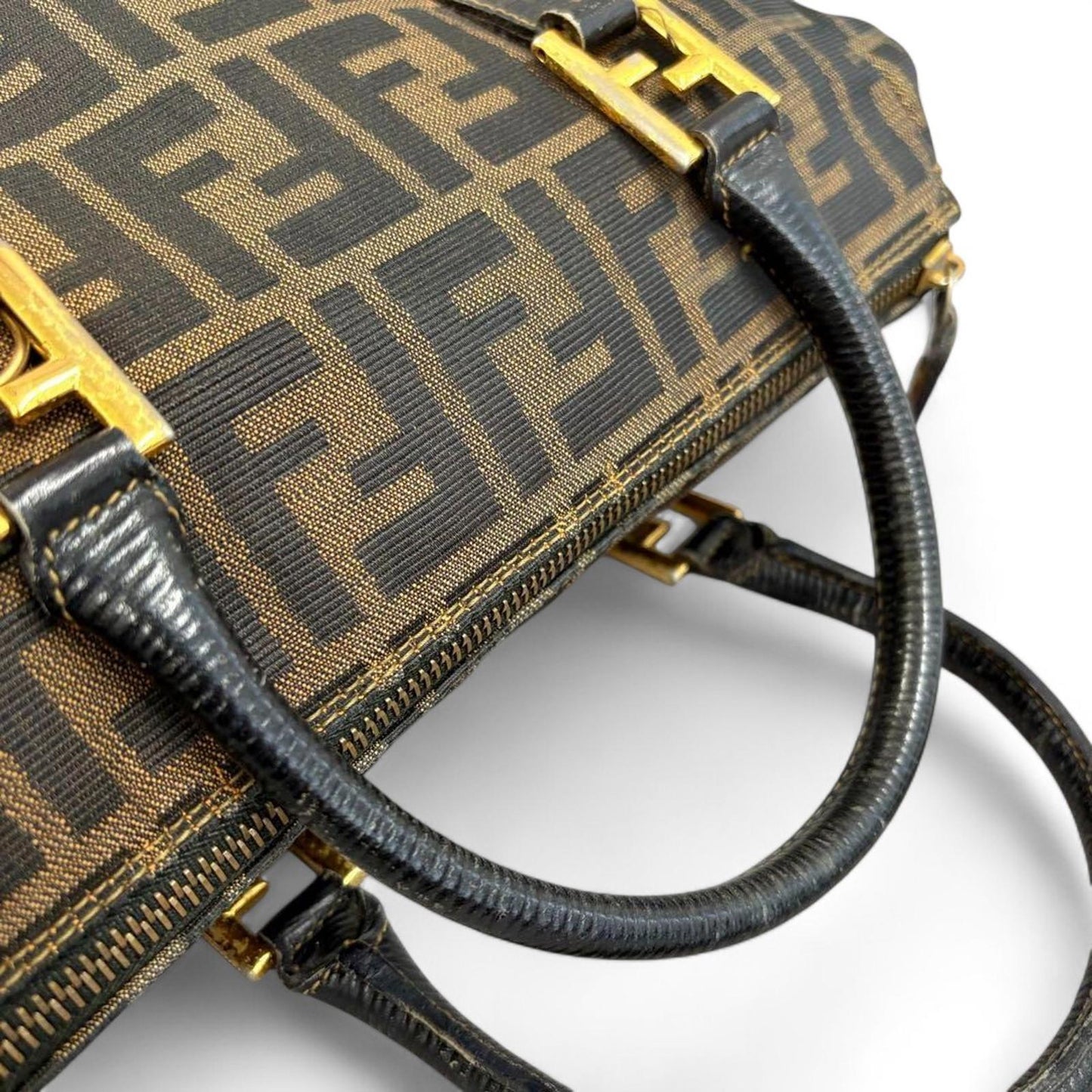 Fendi - Monogram Canvas Handbag with Leather Handles
