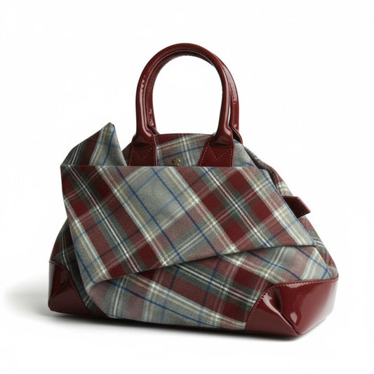Vivienne Westwood - Plaid Pattern Shoulder Bag Burgundy