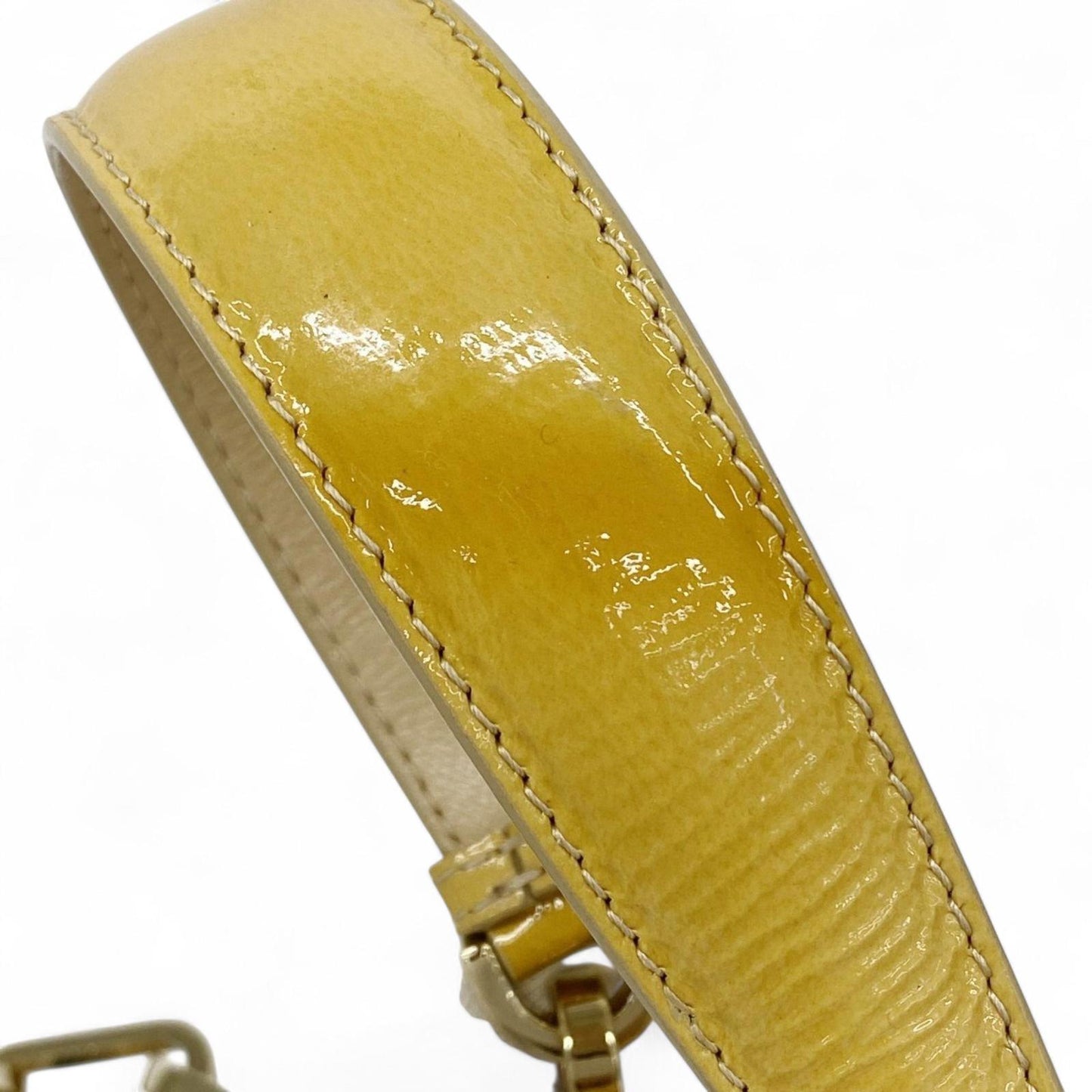 Dior - Yellow Quilted Patent Leather Shoulder Bag