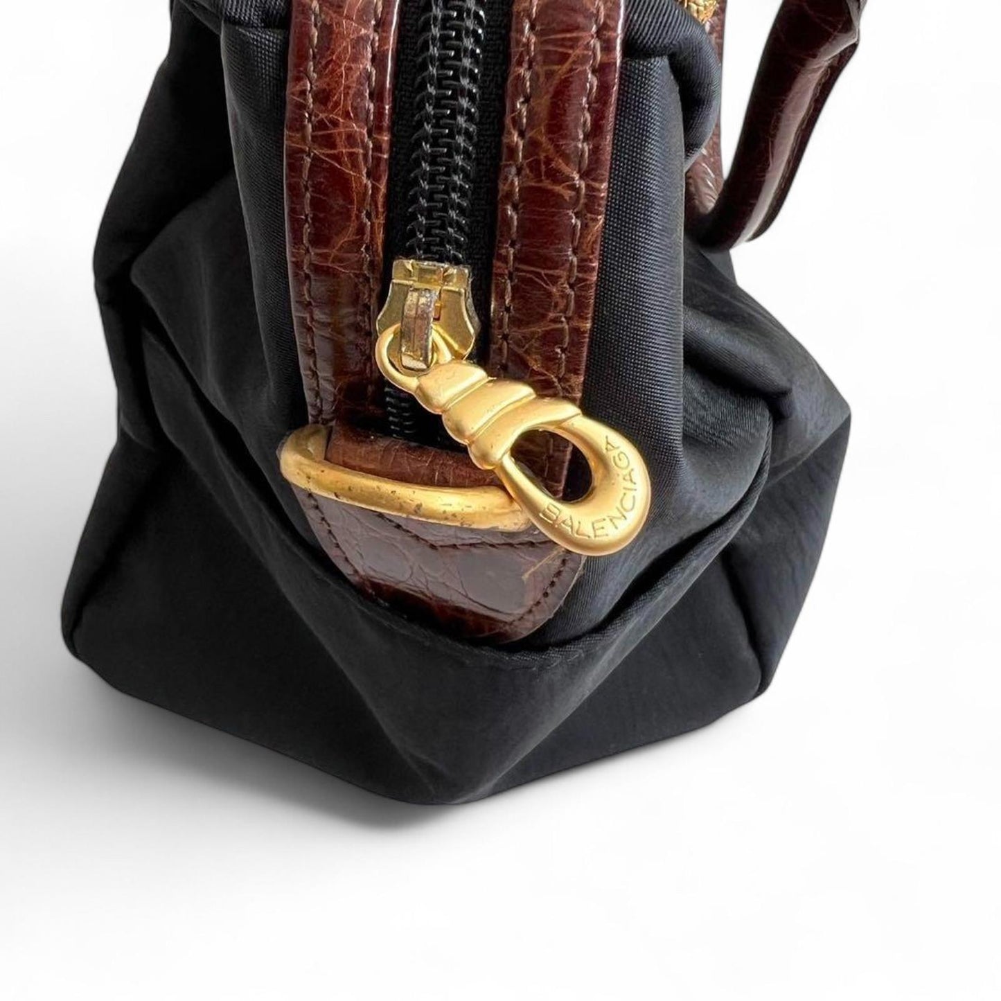 Balenciaga - BB Croco Mini Boston Handbag